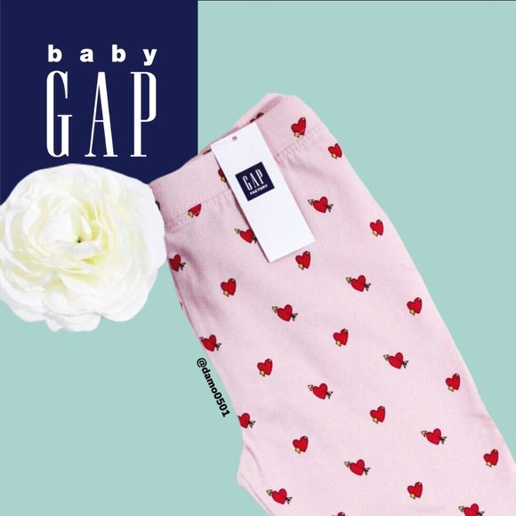 GAP Factory Other - NWT Baby Gap Pink Heart 💖 Print Elastic Leggings